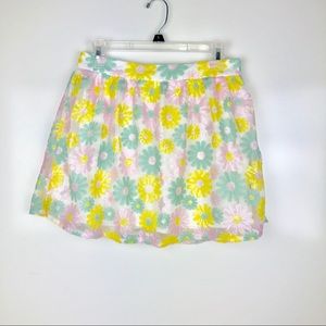 Tobi Sequin Floral Daisy Print Mini Skirt 90’s